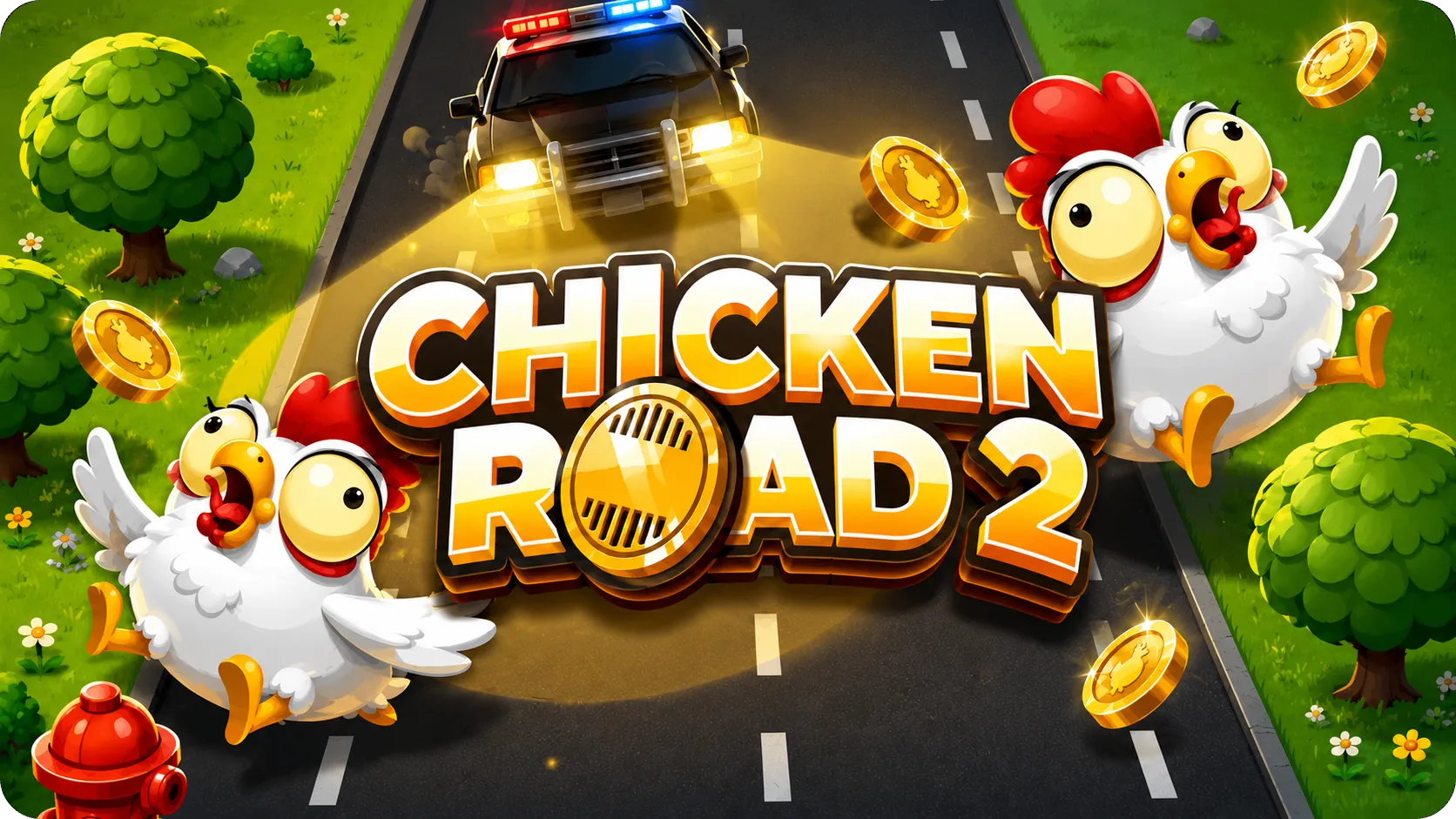 Chicken Road 2 su strada con monete e inseguimento